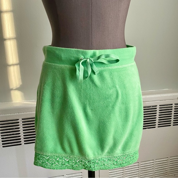 GAP Other - Gap green terry cloth mini skirt with drawstring